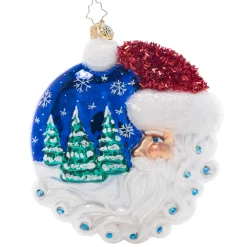 Christopher Radko Cr, Christmas Village Santa, 1021562, Radko^ Blown Glass