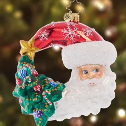 Christopher Radko Cr, Christmas With A Grin Santa, Moon, 1021544, Radko^ Christopher Radko