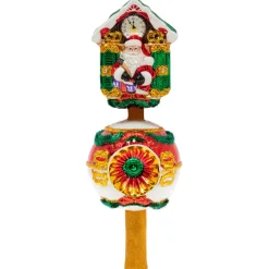 Christopher Radko Cr, Claus On The Clock, 1020111, ^ Glass