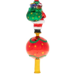 Christopher Radko Cr, Claus On Top Of The Ball Finial, 1020454, ^ Santas