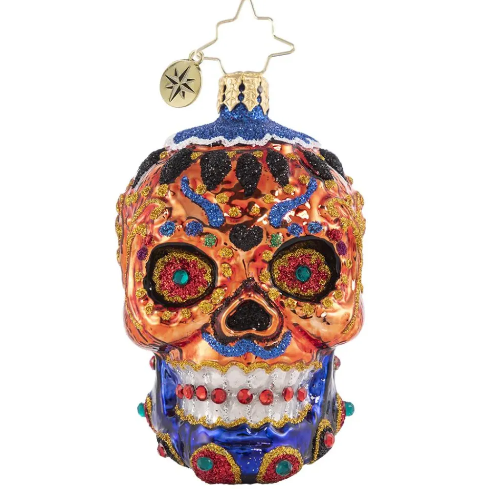 Christopher Radko Cr, Colorful Calavera Gem, 1020664, ^ Halloween General