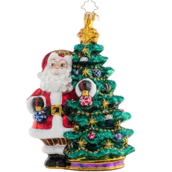 Christopher Radko Cr, Deck The Halls Santa, 1021360, Radko^ Blown Glass