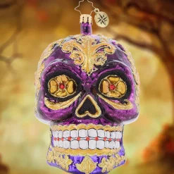 Christopher Radko Cr, Festive Filigree Calavera, 1021667, Radko^ Stocking / Skirt