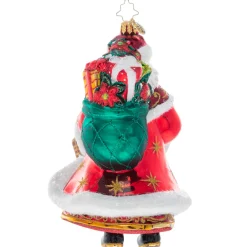 Christopher Radko Cr, Festive Florals Santa, 1020963, Radko^ Glass