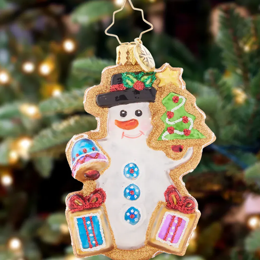Christopher Radko Cr, Gingerbread Snowman Gem, 1021413, Radko. Gem^ Blown Glass
