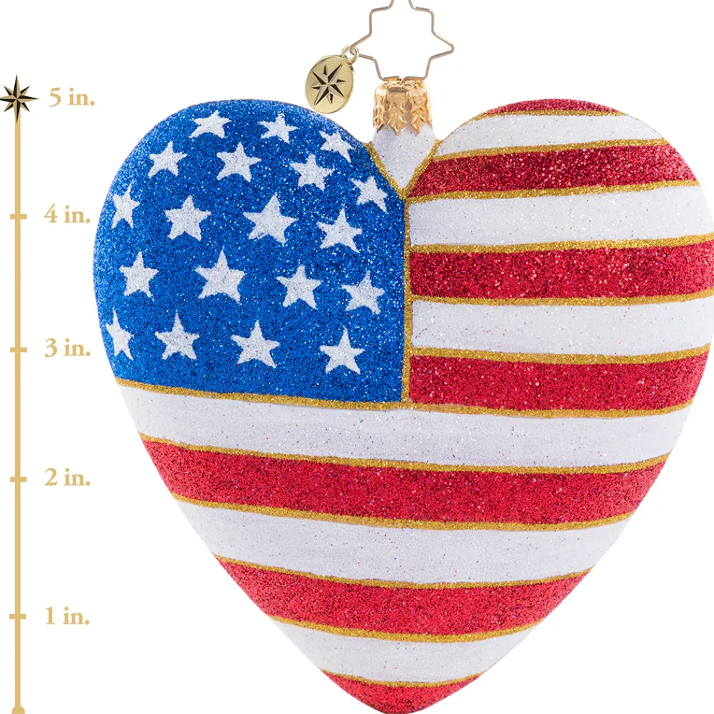 Christopher Radko Cr, Heart Of America, 1020876, ^ Glass