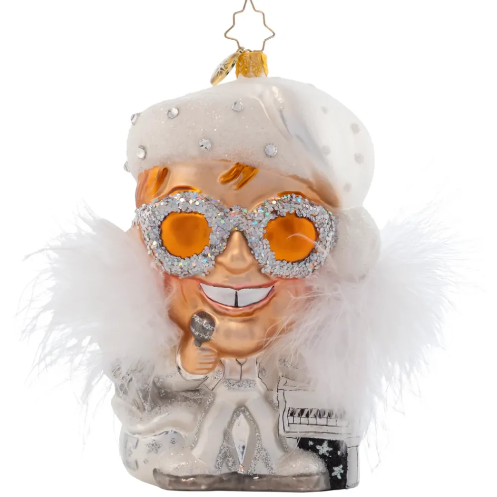 Christopher Radko Cr, Holiday " Star" , 1021645, Radko, Elton John^ Blown Glass