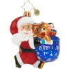Christopher Radko Cr, Hurry Santa Gem, 1020243, ^ Blown Glass