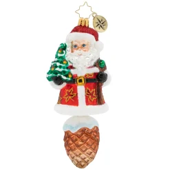 Christopher Radko Cr, Into The Woods Santa, 1020427, ^ Blown Glass