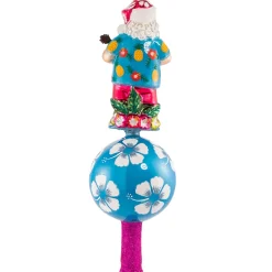 Christopher Radko Cr, Island Time Finial Topper, 1020821, ^ Blown Glass