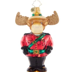 Christopher Radko Cr, Mountie Bruce Moose, 1021494, Radko^ Blown Glass