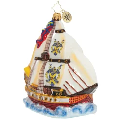 Christopher Radko Cr, On The High Seas, 1020113, ^ Glass