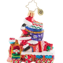 Christopher Radko Cr, On The Tracks Santa, Gem, 1020644, ^ Glass