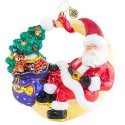 Christopher Radko Cr, Over The Moon For Christmas, 1020699, ^ Blown Glass