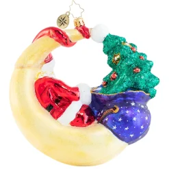 Christopher Radko Cr, Over The Moon For Christmas, 1020699, ^ Blown Glass