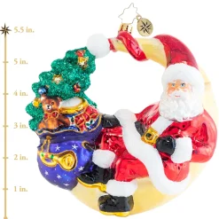 Christopher Radko Cr, Over The Moon For Christmas, 1020699, ^ Blown Glass