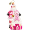 Christopher Radko Cr, Pink Ribbon Santa, 1020371, ^ Santas