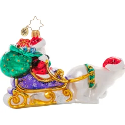 Christopher Radko Cr, Polar Bear Powered, 1021117, ^ Blown Glass