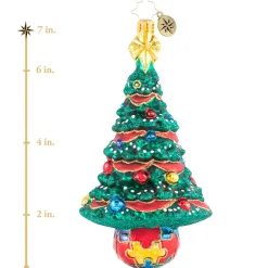 Christopher Radko Cr, Puzzle Pieces Pine, 1020831, ^ Glass