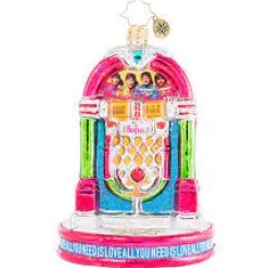 Christopher Radko Cr, Rocking Beatles Juke Box, 1020930, ^ Blown Glass