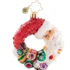Christopher Radko Cr, Santa Comes Full Circle Wreath, Gem, 1020635, ^ Glass