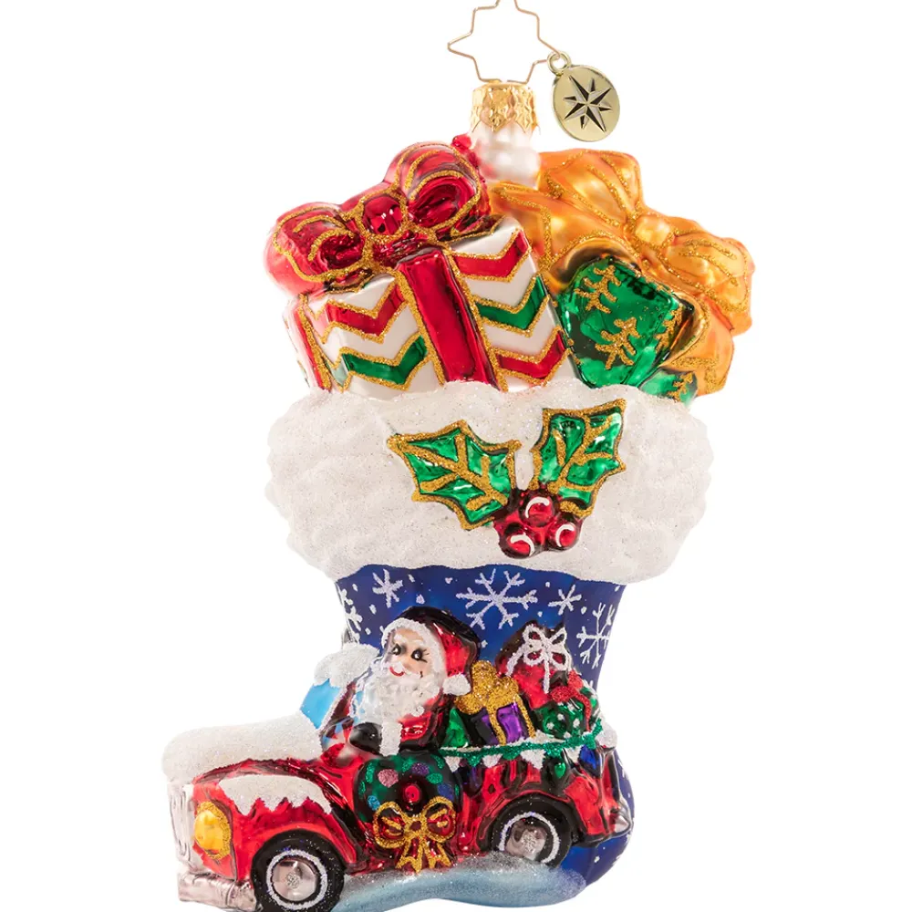 Christopher Radko Cr, Santa's Jam-Packed Ride, 1020713, ^ Glass