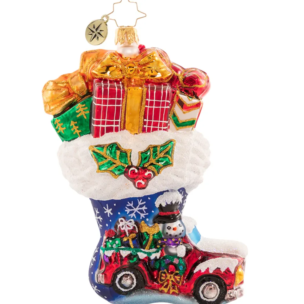 Christopher Radko Cr, Santa's Jam-Packed Ride, 1020713, ^ Glass