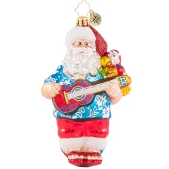 Christopher Radko Cr, Strummin' His Four String, 1020772, ^ Santas