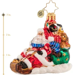 Christopher Radko Cr, Timely Toboggan Delivery! Gem, 1020636, ^ Glass