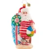 Christopher Radko Cr, Wishing For Waves Santa, 1020890, ^ Glass