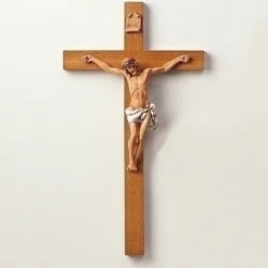 Fontanini Crucifix Woodtone, 0282, ^ Resin