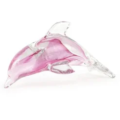 Dynasty Glass Dolphin - Pink Glow^ Glass