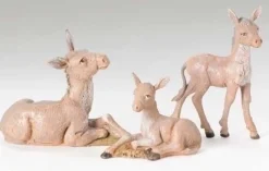 Fashion Donkey Family Set/3 5", , 51533 Resin Nativity
