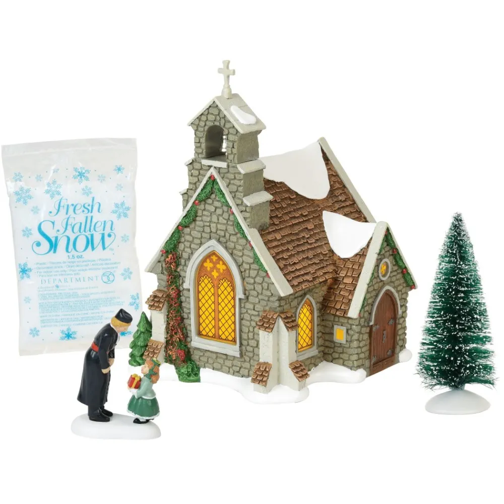 Clearance Dv, Isle Of Wight Chapel, Set Of 4, 6000587, Dickens Village Dickens Village