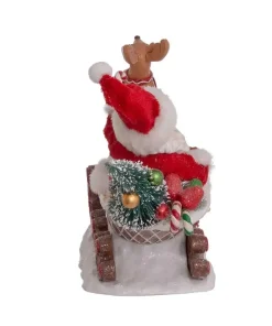 Kurt S Adler Fabriche™ Santa Sitting In Gingerbread Sleigh, Fa0148, Kurt Adler^ Clothtique/Fabriche Santas