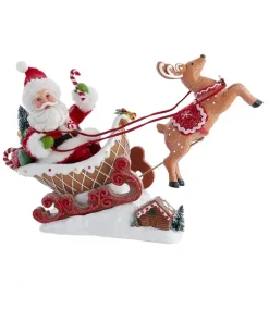 Kurt S Adler Fabriche™ Santa Sitting In Gingerbread Sleigh, Fa0148, Kurt Adler^ Santas