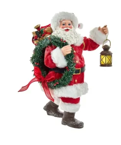 Kurt S Adler Fabriche™ Santa With Wreath And Lantern, Fa1067^ Santas