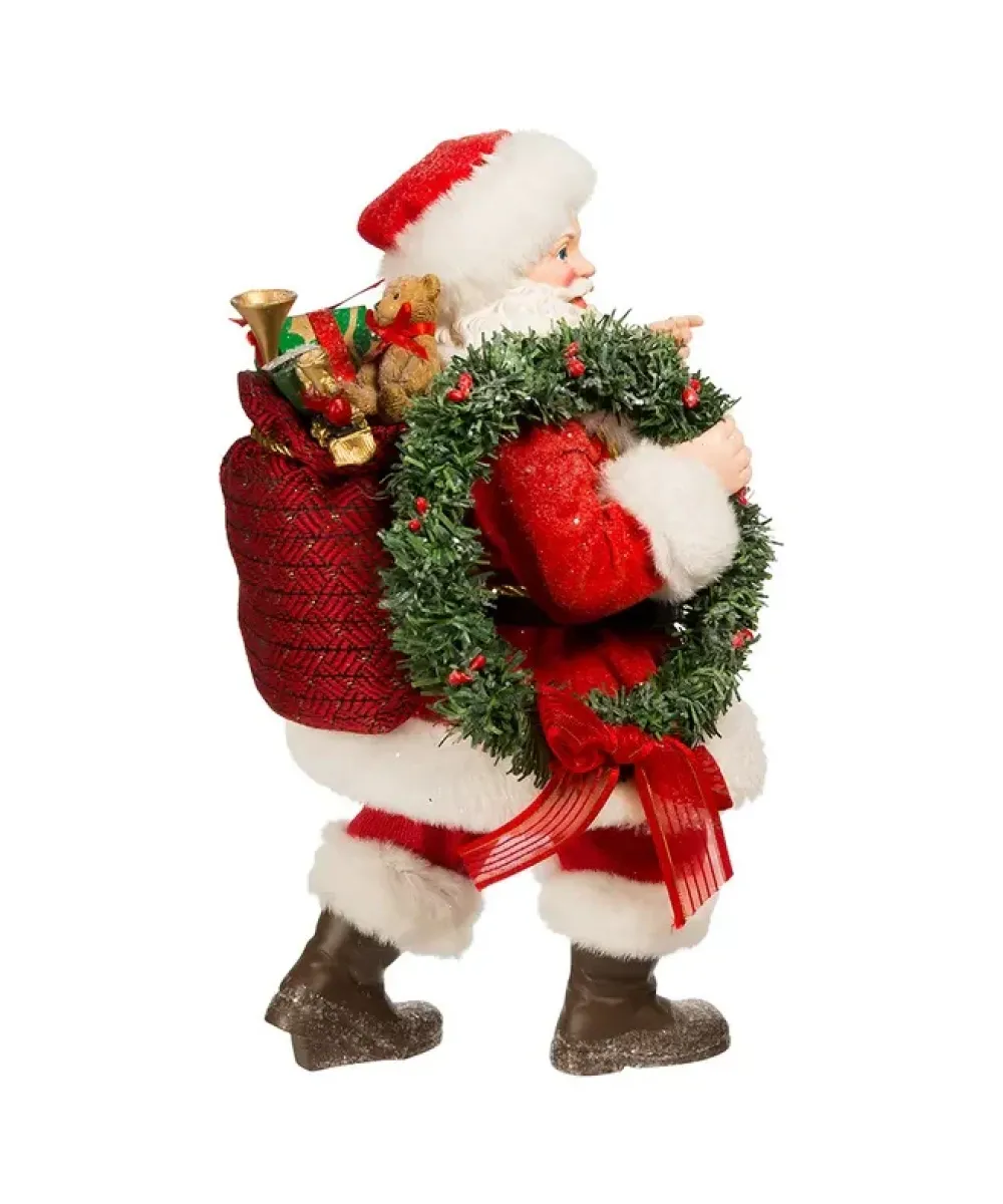 Kurt S Adler Fabriche™ Santa With Wreath And Lantern, Fa1067^ Clothtique/Fabriche Santas
