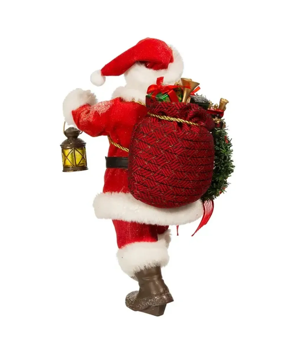 Kurt S Adler Fabriche™ Santa With Wreath And Lantern, Fa1067^ Clothtique/Fabriche Santas