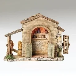 Fontanini Farmhouse With Led Lights, 5", , 55601^ Resin