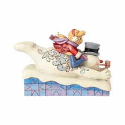 Enesco Frosty And Karen Sledding^ Resin