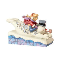 Enesco Frosty And Karen Sledding^ Resin