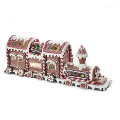 Kurt S Adler Gingerbread Train, Battery-Operated Led Lighted, D2868^ Resin