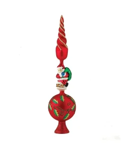 Kurt S Adler Glass Santa Un-Lit Treetop, 16", Gg0497, Kurt Adler^ Glass