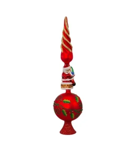 Kurt S Adler Glass Santa Un-Lit Treetop, 16", Gg0497, Kurt Adler^ Glass
