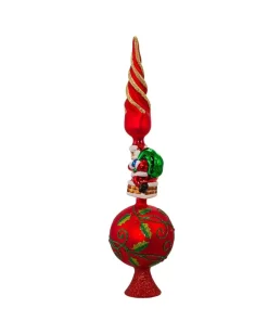 Kurt S Adler Glass Santa Un-Lit Treetop, 16