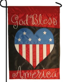 Online God Bless America Double Applique Garden Flag Speciality