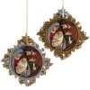 Best Sale Gold And Silver Nativity Family Ornaments, 2 Assorted, E0678, Kurt Adler Resin Nativity