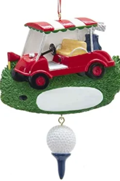 Kurt S Adler Golf Cart And Tee Ornament For Personalization, A2015, Kurt Adler^ Resin