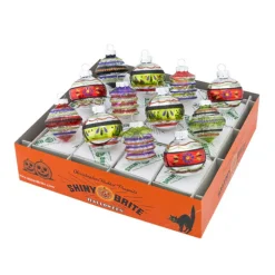 Christopher Radko Halloween 12 Piece Rounds And Shapes W/Tinsel, Shiny Brites^ Halloween General